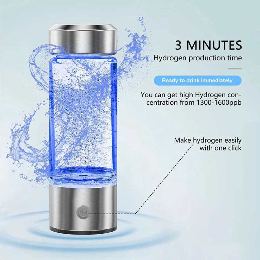 GlowH2O™ Hydrogen Generator Water Bottle